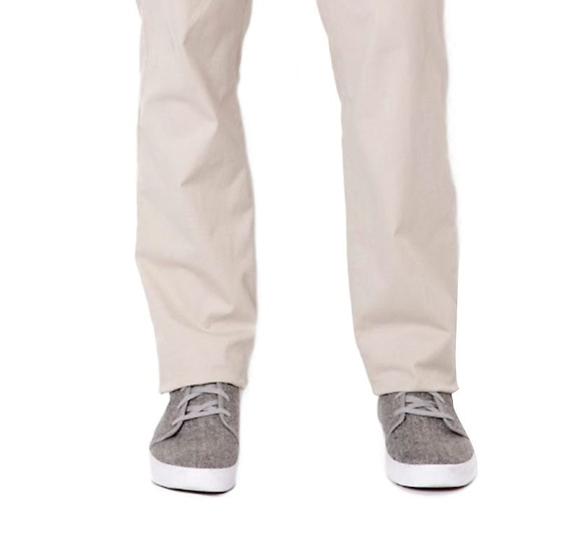 Calça Beacon Leve Nautica Masculina Classic Fit Frente Lisa Bege Tamanho 38X32