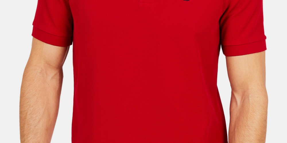 Camisa polo masculina Nautica, feita de forma sustentável, vermelha, tamanho pequeno