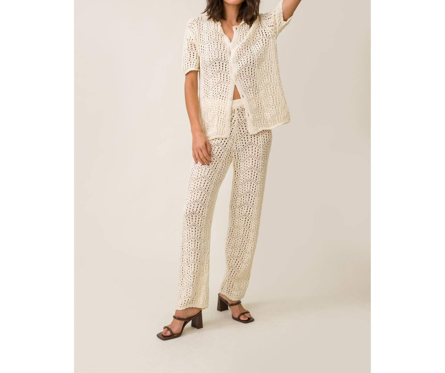 Line And Dot - Poppie Short Sleeve Crochet Blouse