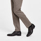 Terno xadrez slim fit masculino Bar III, calças separadas, marrom