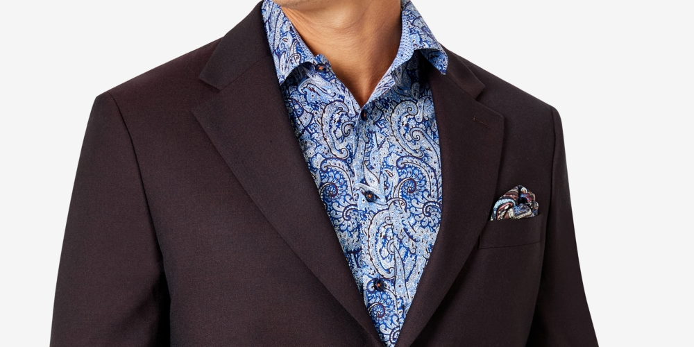 Terno de lã clássico masculino Tallia, jaqueta separada, vermelho, tamanho 36