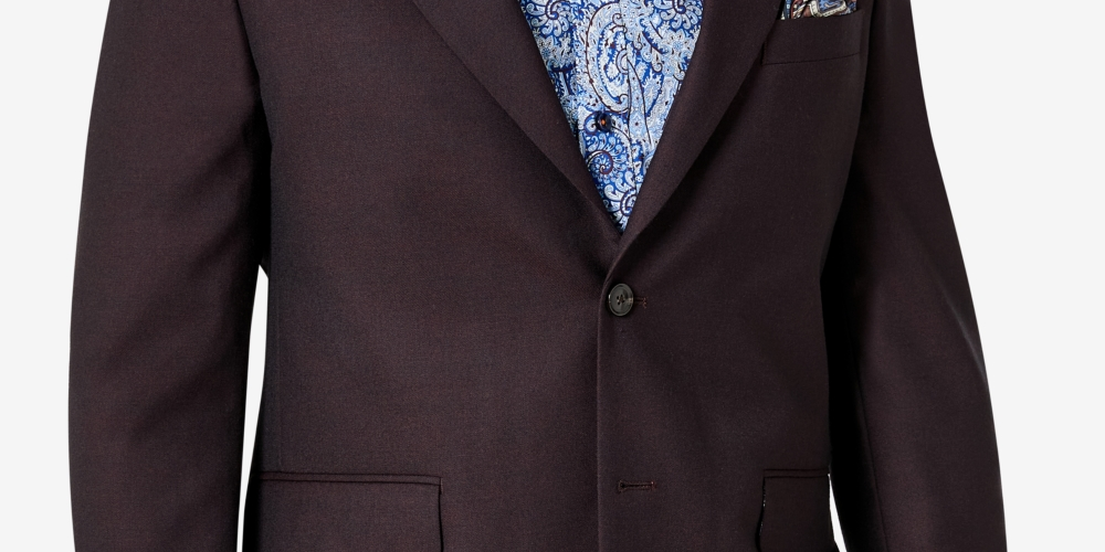 Terno de lã clássico masculino Tallia, jaqueta separada, vermelho, tamanho 36