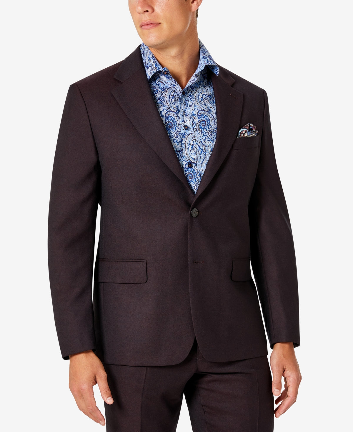 Terno de lã clássico masculino Tallia, jaqueta separada, vermelho, tamanho 42