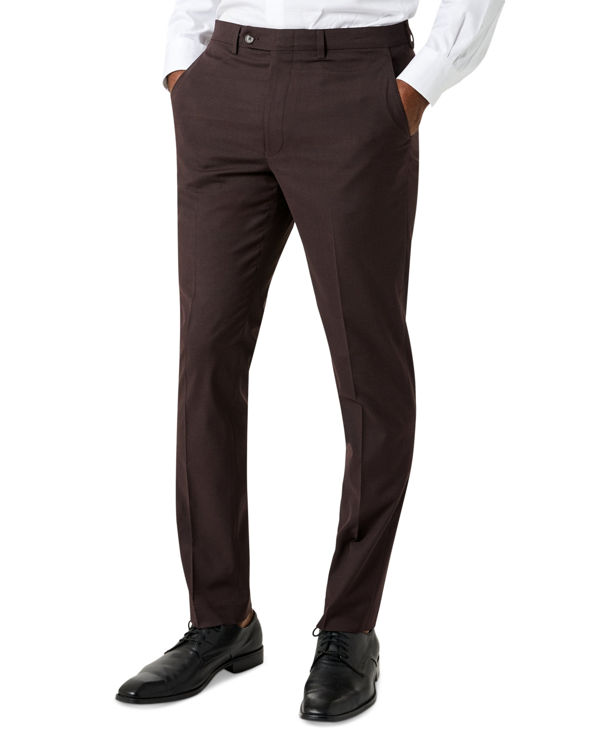 Calça social masculina Calvin Klein xadrez skinny fit marrom tamanho 34x34