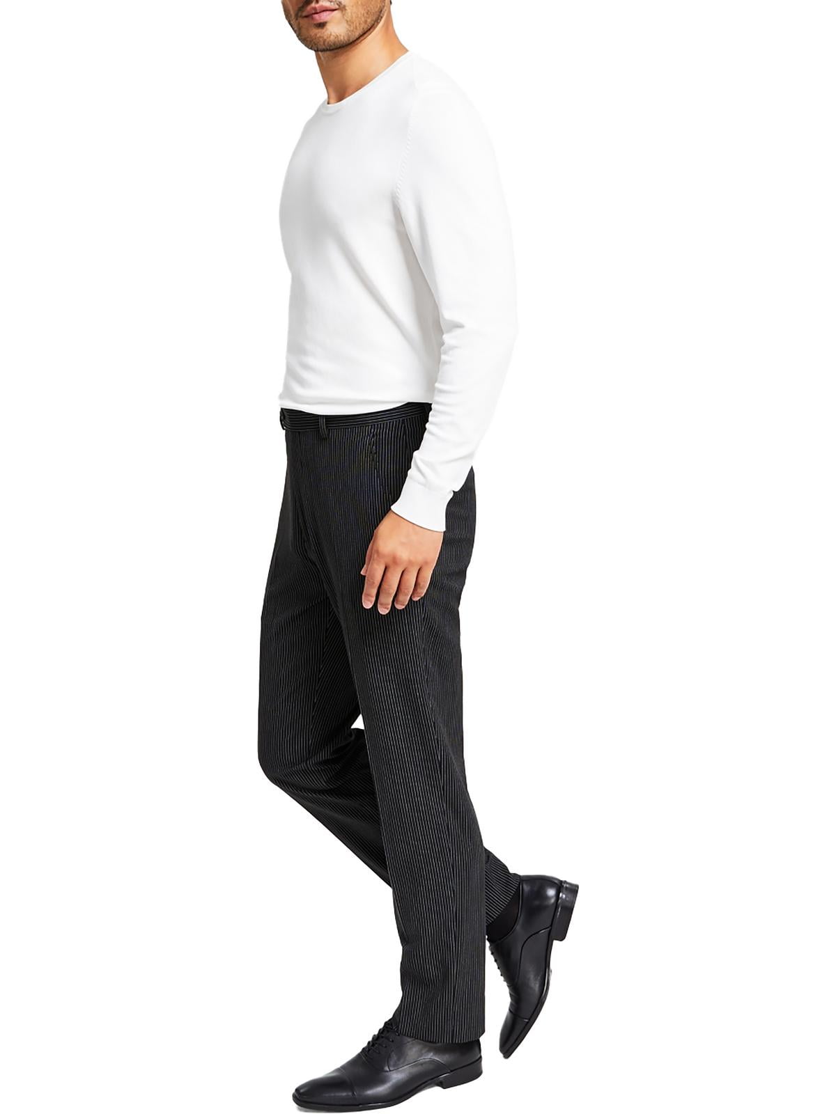 Alfani Masculino Slim Fit Pinstripe Terno Calça Separada Preto Tamanho 30X32