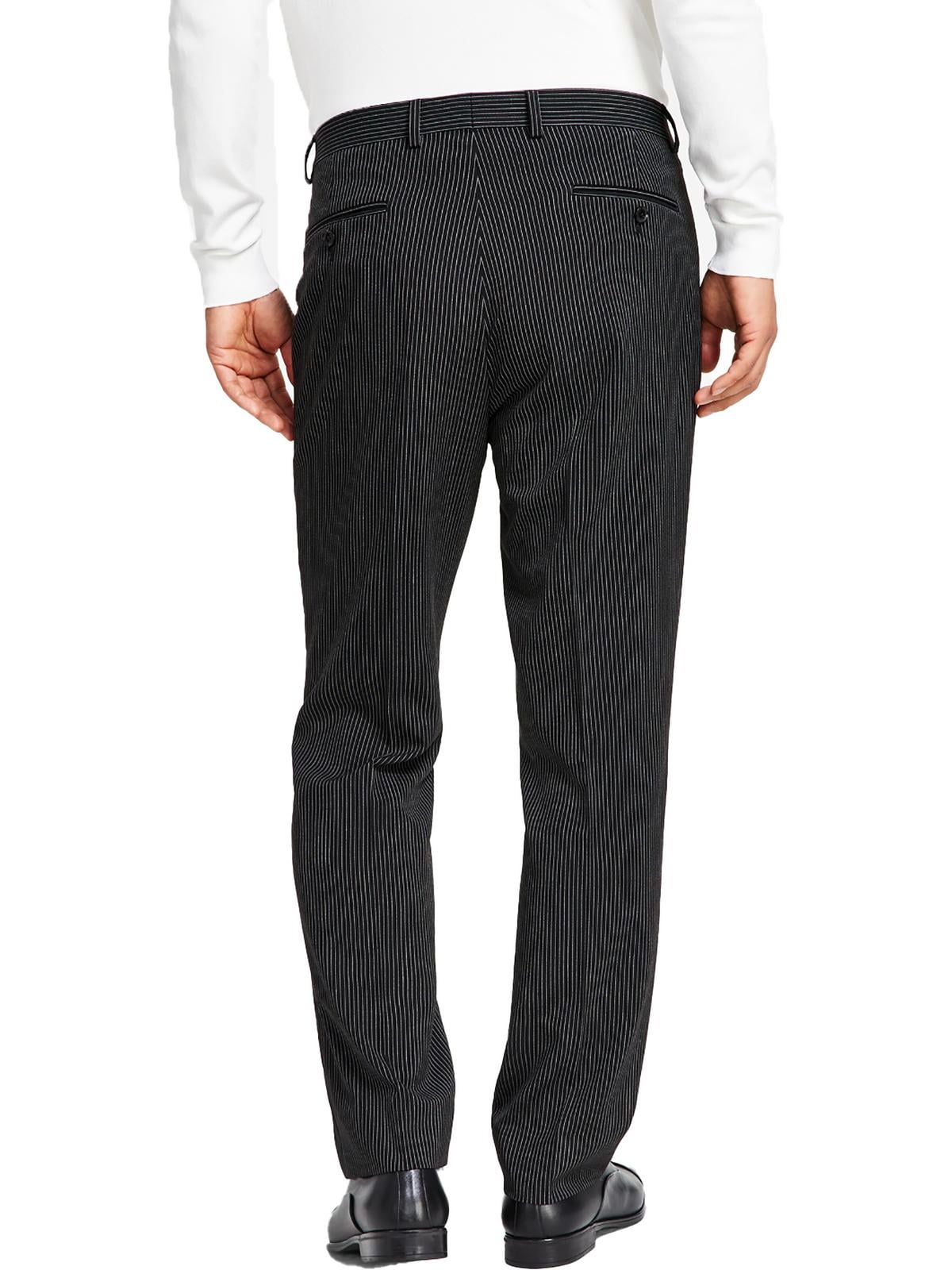 Alfani Masculino Slim Fit Pinstripe Terno Calça Separada Preto Tamanho 30X32
