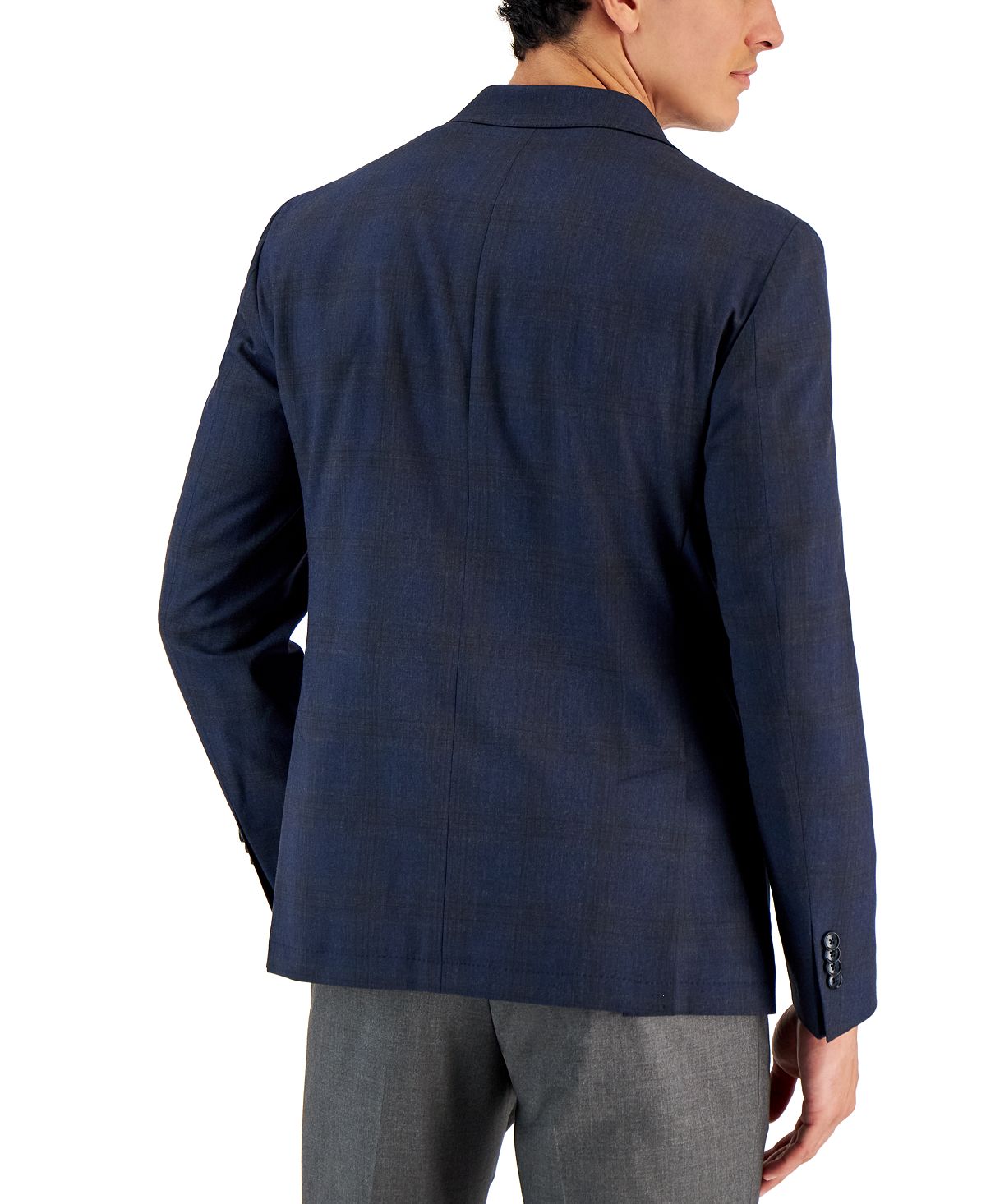 Blazer masculino Bar III Slim Fit Windowpane Knit Azul Tamanho 42