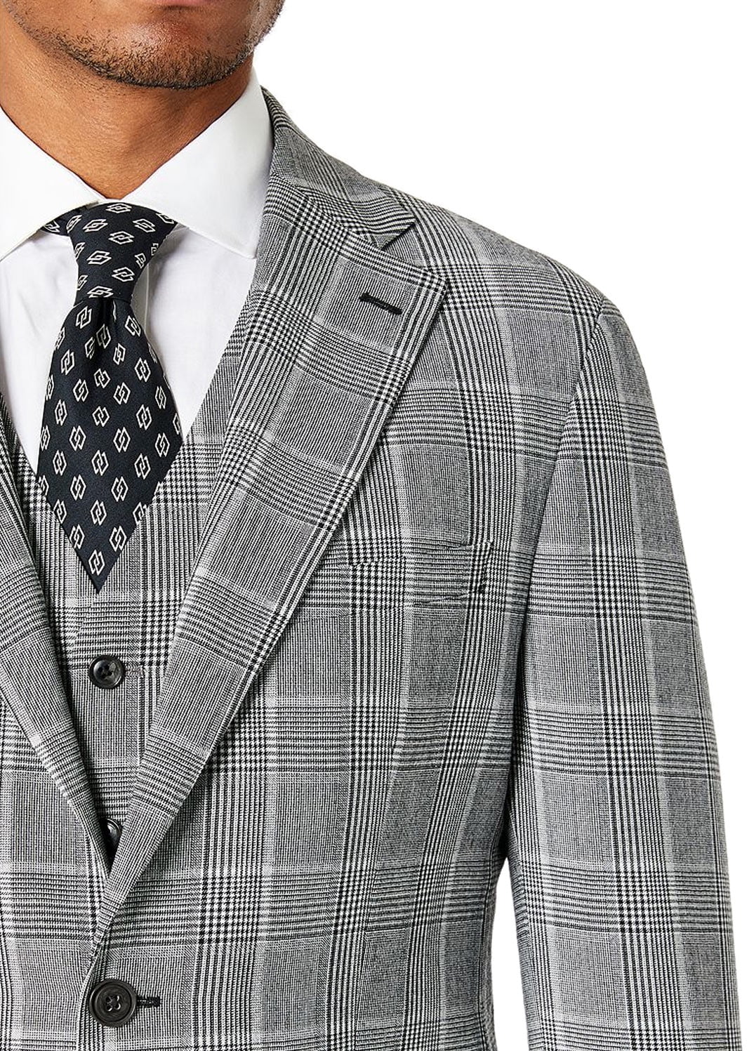 Jaqueta xadrez slim fit masculina Tallia cinza tamanho 38