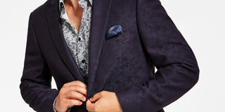 Blazer masculino Alfani Slim-Fit Jacquard Azul Tamanho 36