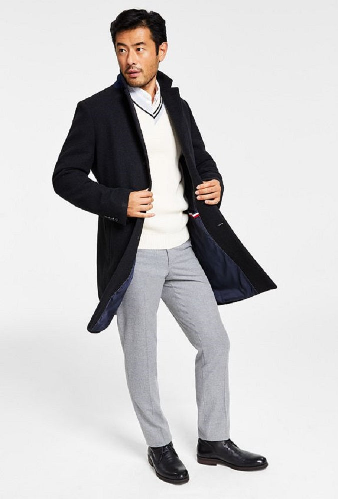 Sobretudo Tommy Hilfiger Addison Modern Fit Masculino Azul Tamanho 46