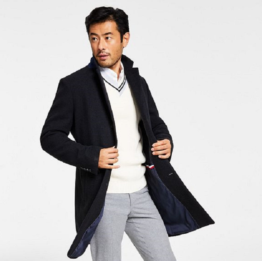 Sobretudo Tommy Hilfiger Addison Modern Fit Masculino Azul Tamanho 46