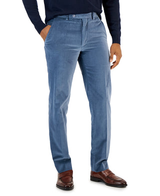 Calça social masculina Alfani Slim Fit de veludo azul tamanho 38x32