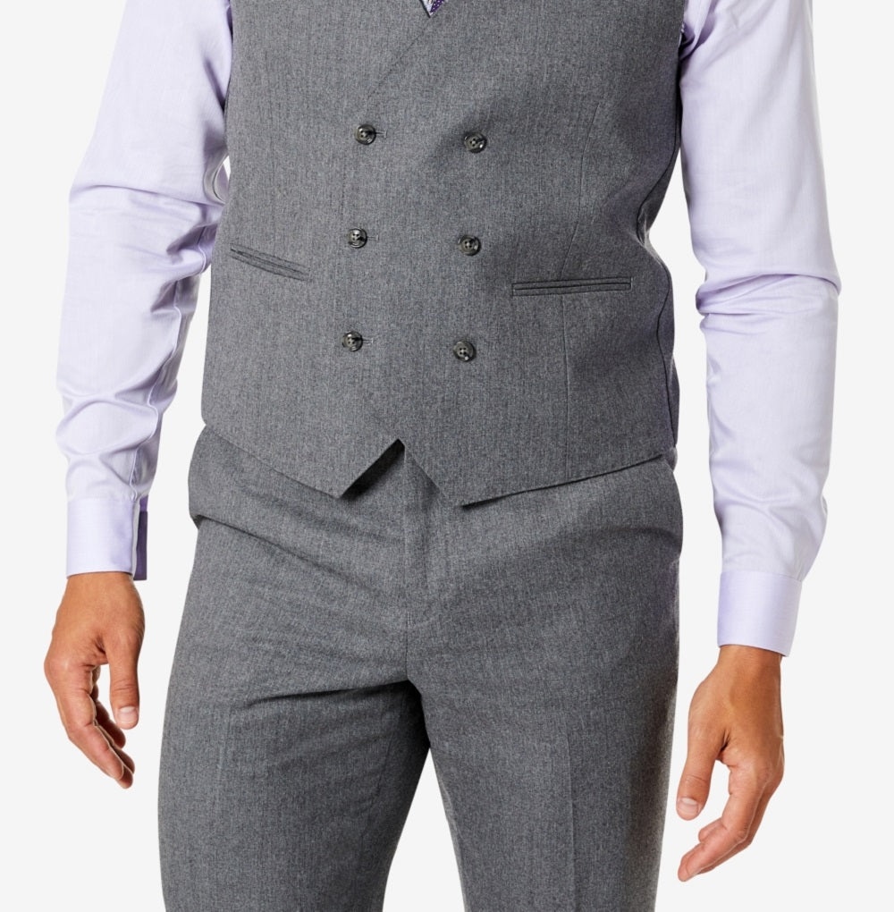 Colete de lã masculino Tayion Collection Classic Fit, cinza, tamanho médio