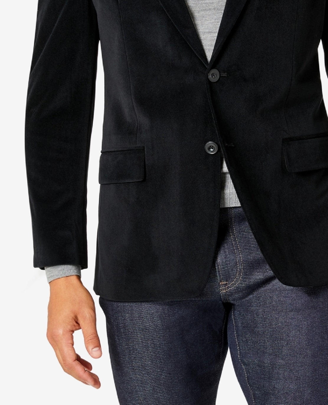 Blazer de veludo Michael Kors masculino, corte moderno, preto, tamanho 38