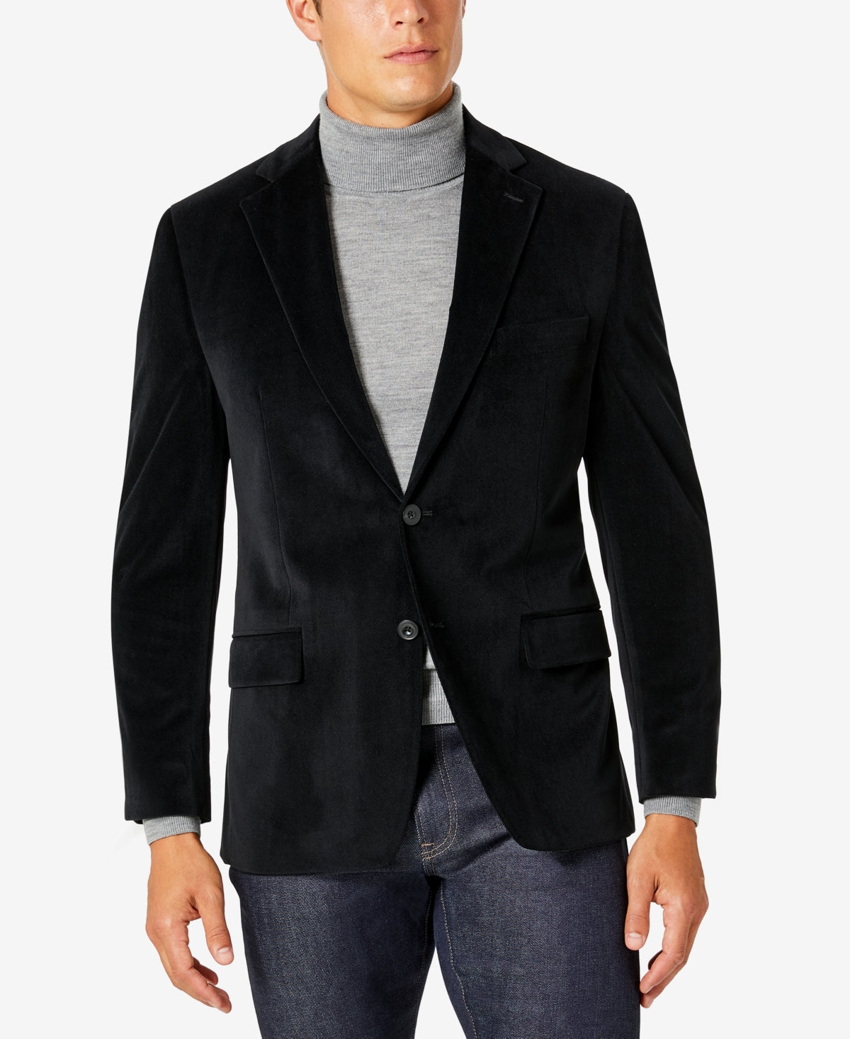 Blazer de veludo Michael Kors masculino, corte moderno, preto, tamanho 38