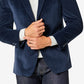 Blazer de veludo Michael Kors masculino, corte moderno, azul, tamanho 44
