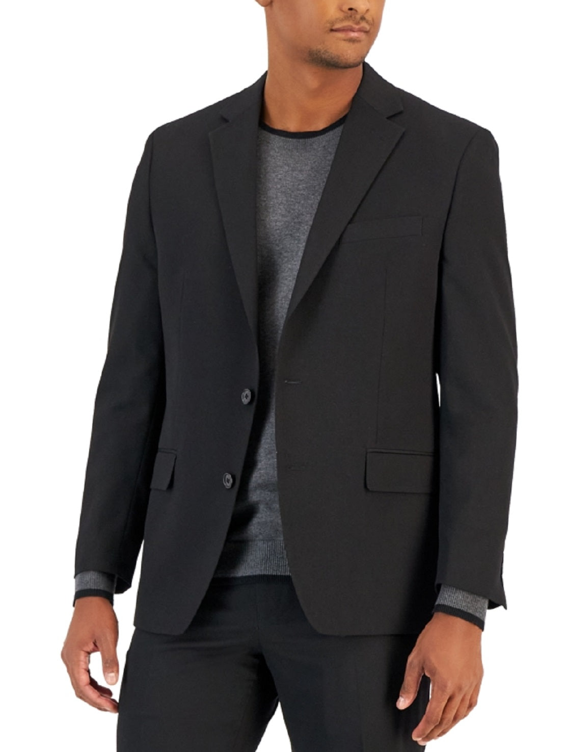 Terno masculino Van Heusen Flex Plain Slim Fit, preto, tamanho 40