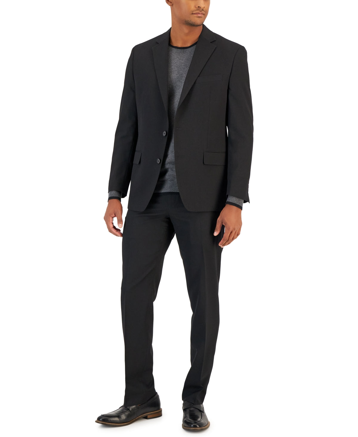 Terno masculino Van Heusen Flex Plain Slim Fit, preto, tamanho 40