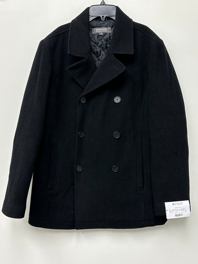 Sobretudo clássico masculino Kenneth Cole Reaction, abotoamento simples, preto, tamanho 36