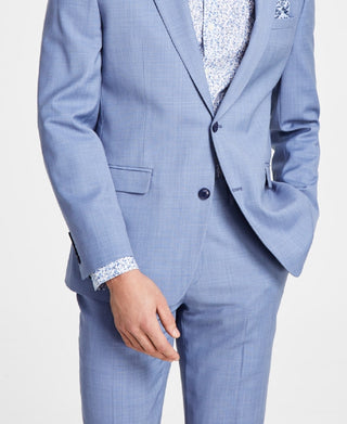 Jaqueta de lã de pele de tubarão masculina Bar III Slim Fit azul tamanho 38