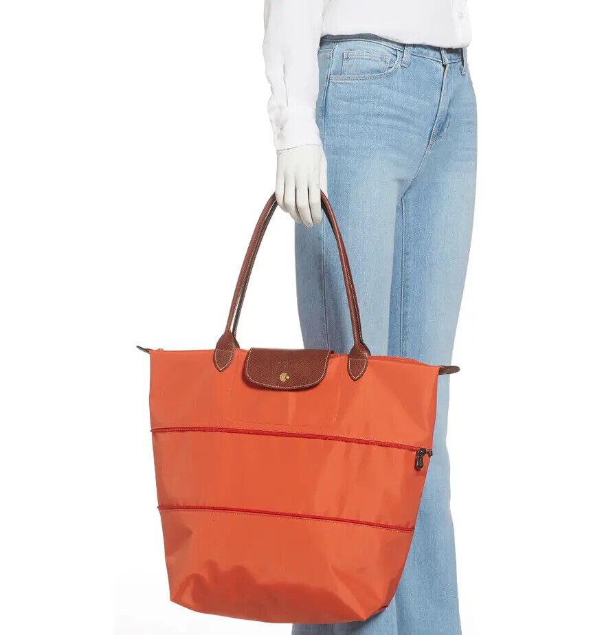 Longchamp Le Pliage Bolsa Expansível Laranja