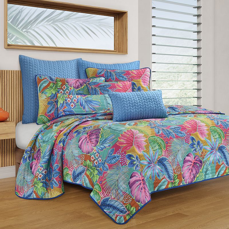 Five Queens Court Hana Blue Quilt & Sham Set