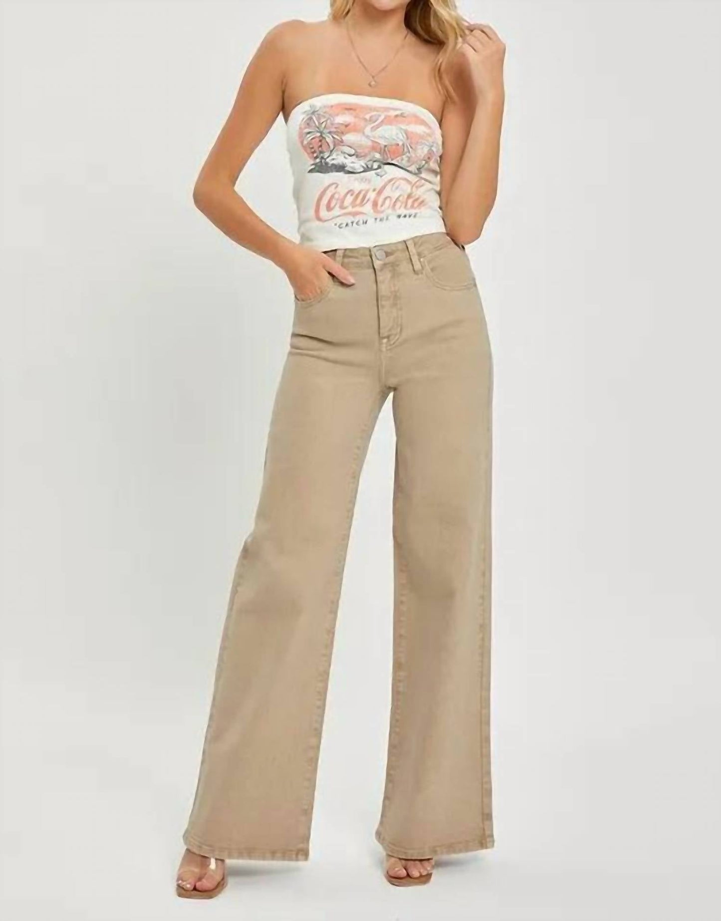 Trendsi - Risen Full Size Tummy Control High Rise Wide Leg Jeans Plus Size