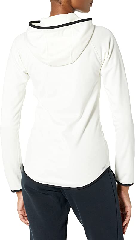 New Balance Moletom com capuz feminino Core Fleece com zíper completo Sea Salt tamanho XS