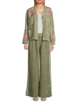 Johnny Was - JAQUETA DE TRABALHO DE LINHO CATIA