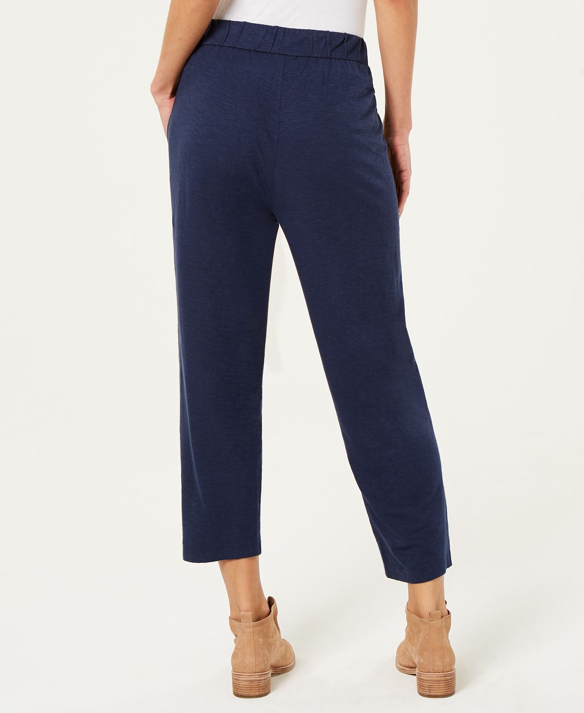 Calça curta larga feminina Eileen Fisher, azul, tamanho grande