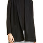 Colete de lã com gola xale feminino Eileen Fisher, preto, tamanho grande