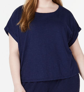 Eileen Fisher Women's Scoop Neck Tee Blue Size 3X
