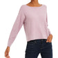 Suéter feminino Eileen Fisher com gola alta e caimento justo, rosa, tamanho médio