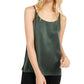 Camisola de seda feminina Eileen Fisher, verde, tamanho médio