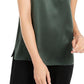 Camisola de seda feminina Eileen Fisher, verde, tamanho médio