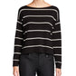 Eileen Fisher Top feminino leve e aconchegante de tencel elástico com gola bateau, preto, tamanho grande