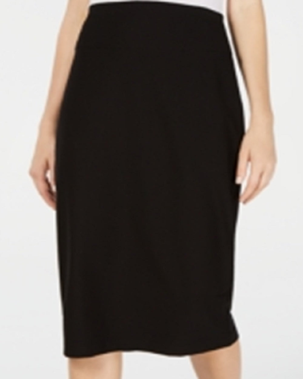 Saia de malha fina feminina Eileen Fisher, preta, tamanho médio