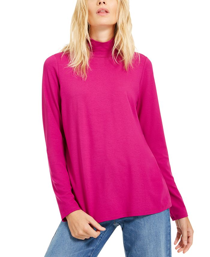 Blusa feminina Eileen Fisher lisa manga comprida rosa tamanho extragrande