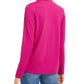Blusa feminina Eileen Fisher lisa manga comprida rosa tamanho extragrande