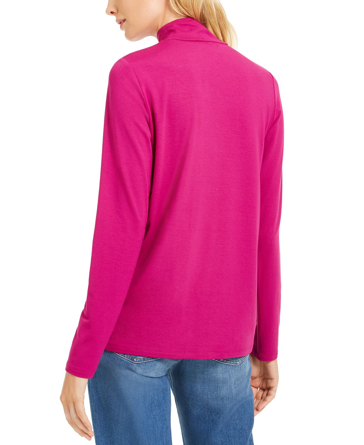 Blusa feminina Eileen Fisher lisa manga comprida rosa tamanho extragrande
