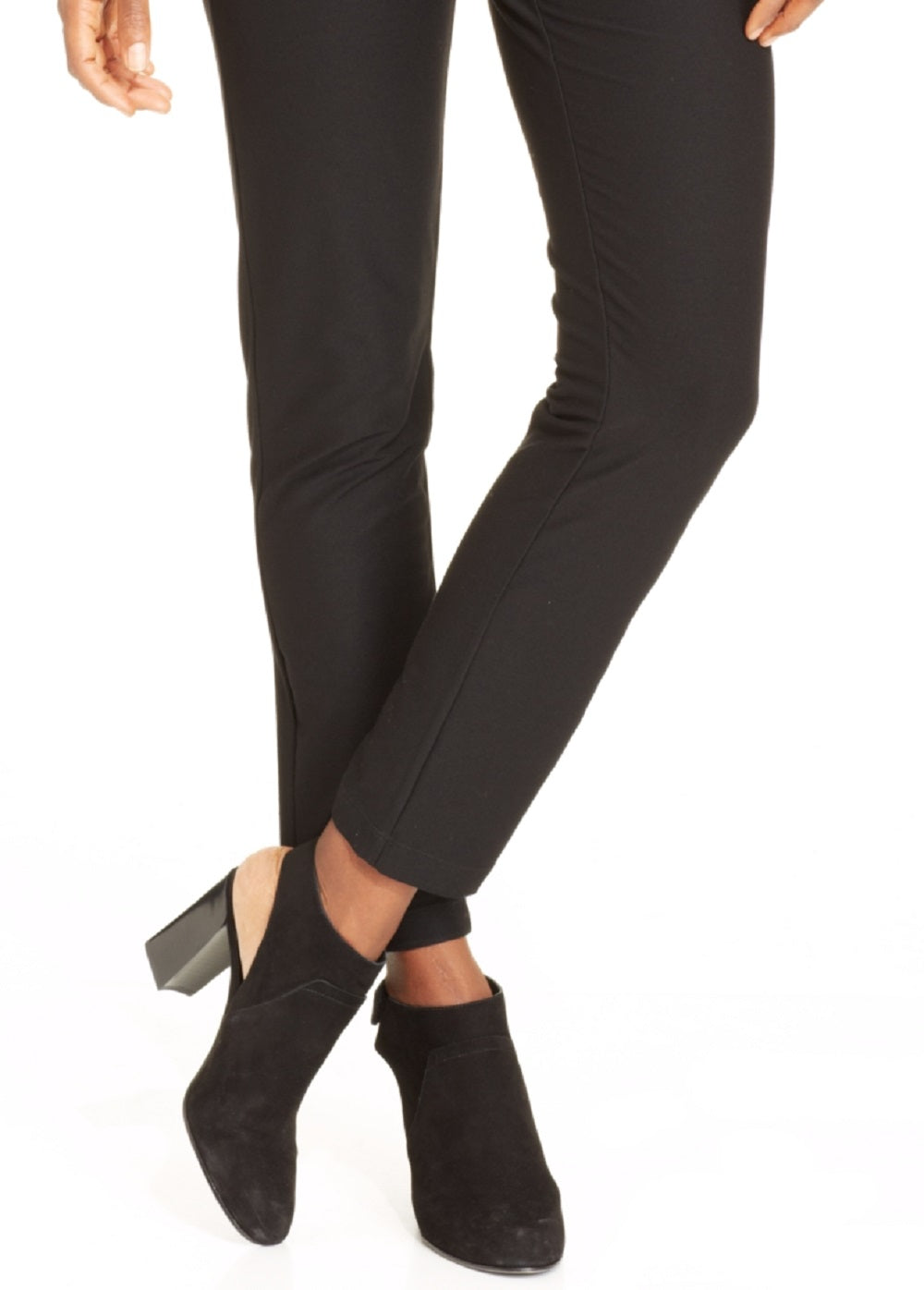 Calça Eileen Fisher Feminina Crepe Elástico Slim Ankle Preta Tamanho Grande