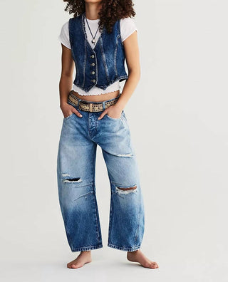Free People - Good Luck Mid-rise Barrel Jeans