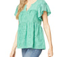 Entro - Flutter Sleeve Eyelet Top