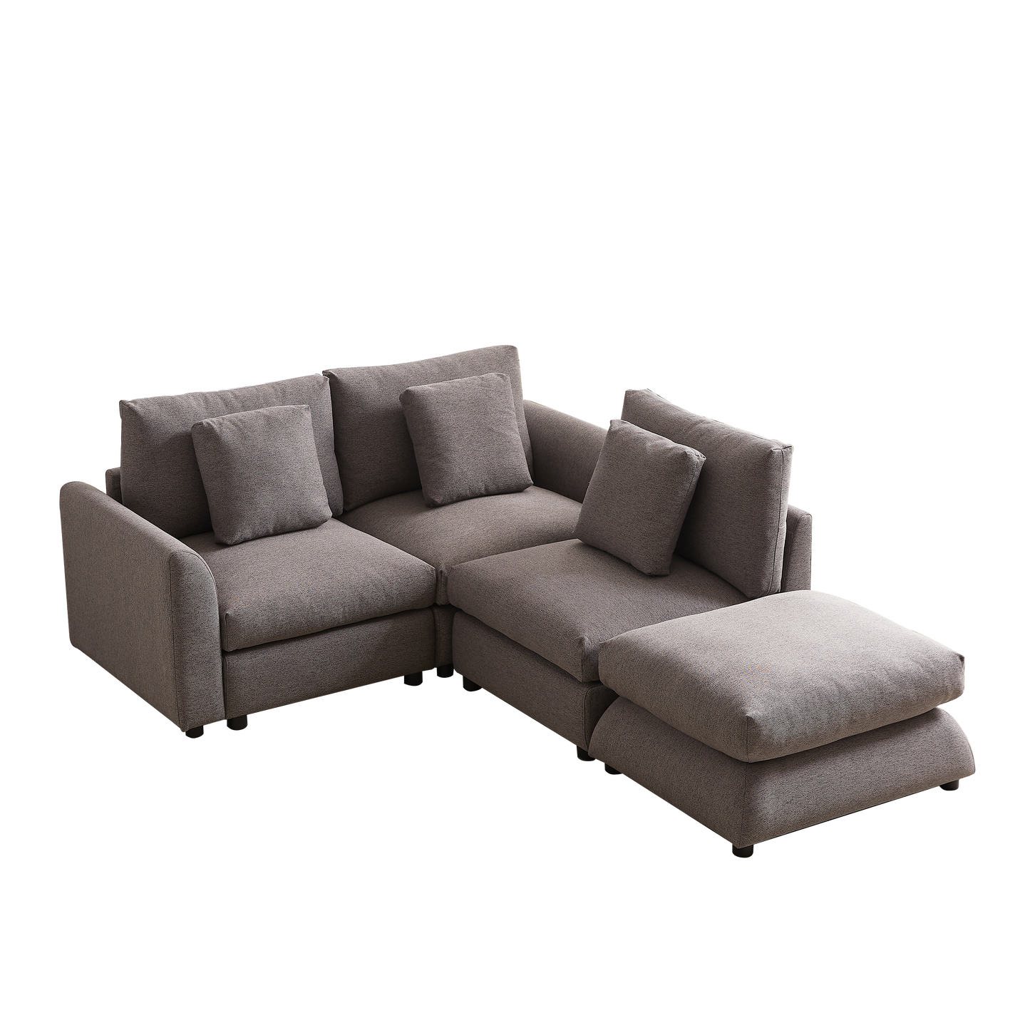 102.2 Inch Combination Modular Sofa with Ottoman Grey