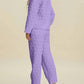 Trendsi - Double Take Full Size Texture Round Neck Long Sleeve Top and Pants Set