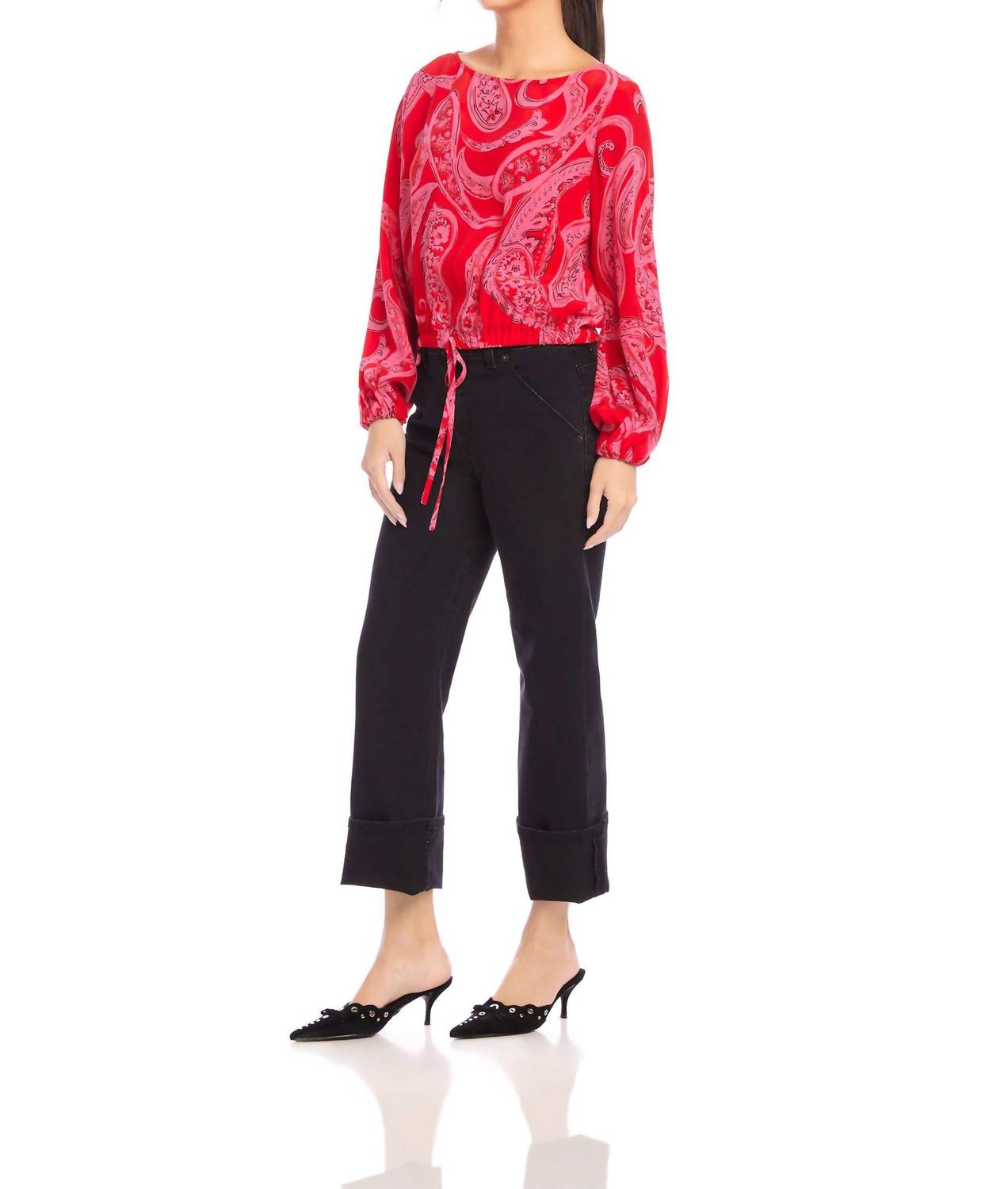 Fifteen Twenty - Claudine Tie-waist Paisley Print Top