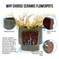 3 Pieces Ceramic Flowerpot Set - Antique Light Green