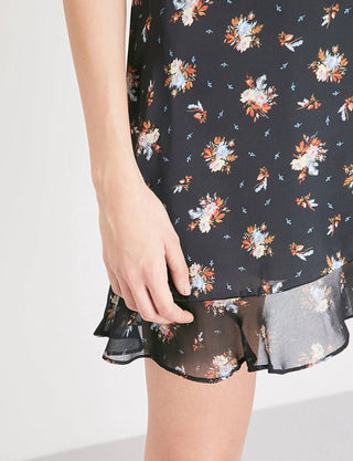 Topshop - Short Western Skater Rodeo com Babados e Estampa Floral