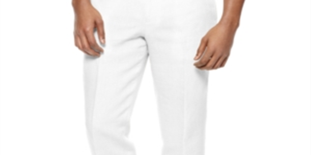 Calça casual reta frontal lisa masculina Tasso Elba, branca, tamanho 36x30