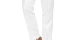 Calça casual reta frontal lisa masculina Tasso Elba, branca, tamanho 36x30